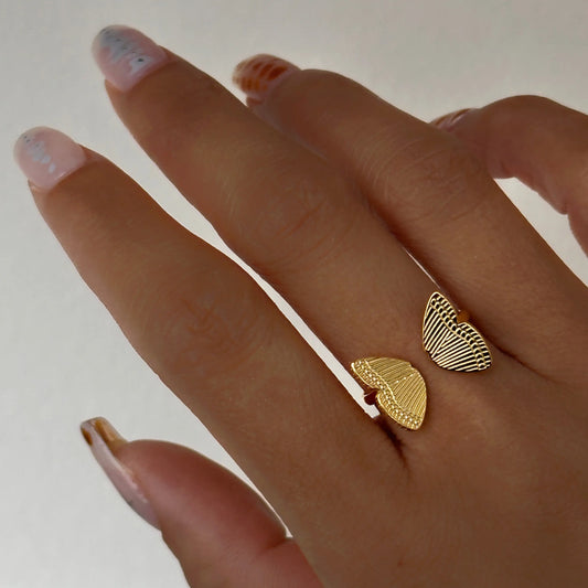 18K Gold Plated Butterfly Wings Ring