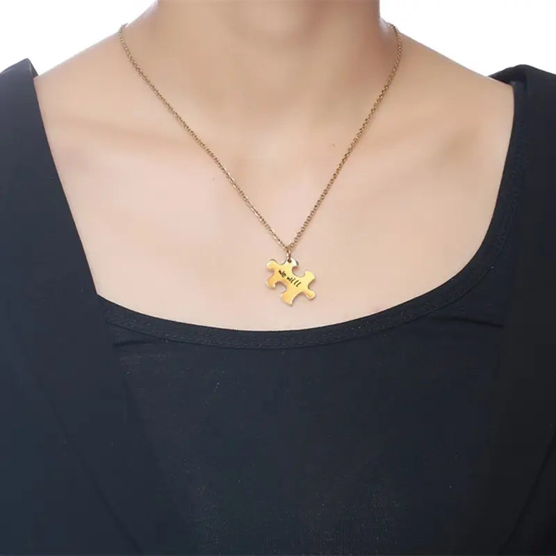 18KGP Puzzle Pendant Necklace (Set of 3)