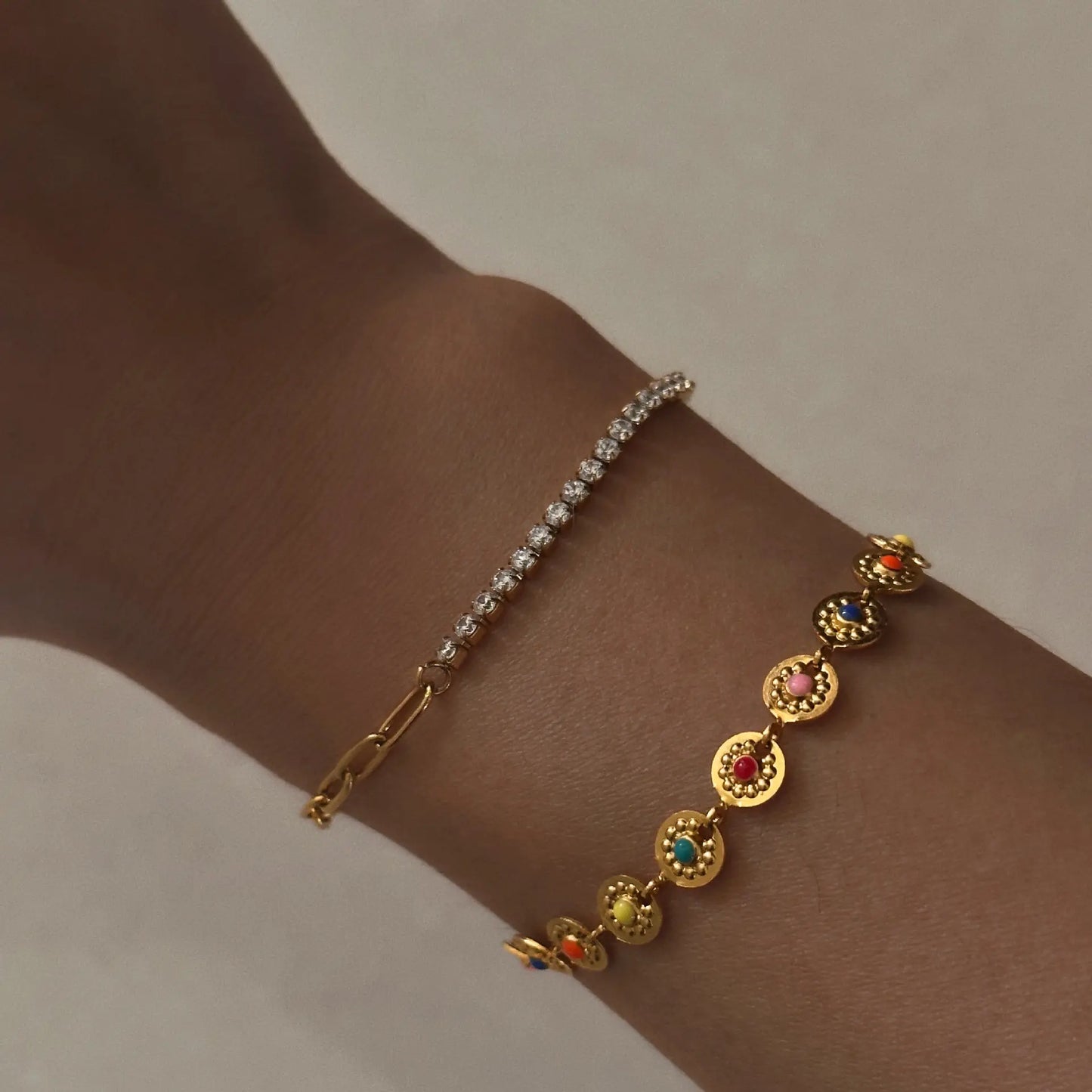 18K Gold Plated Colour Drip Sun Bracelet