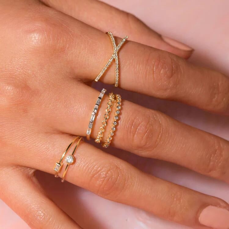 18K Gold Plated Two Circle Ring