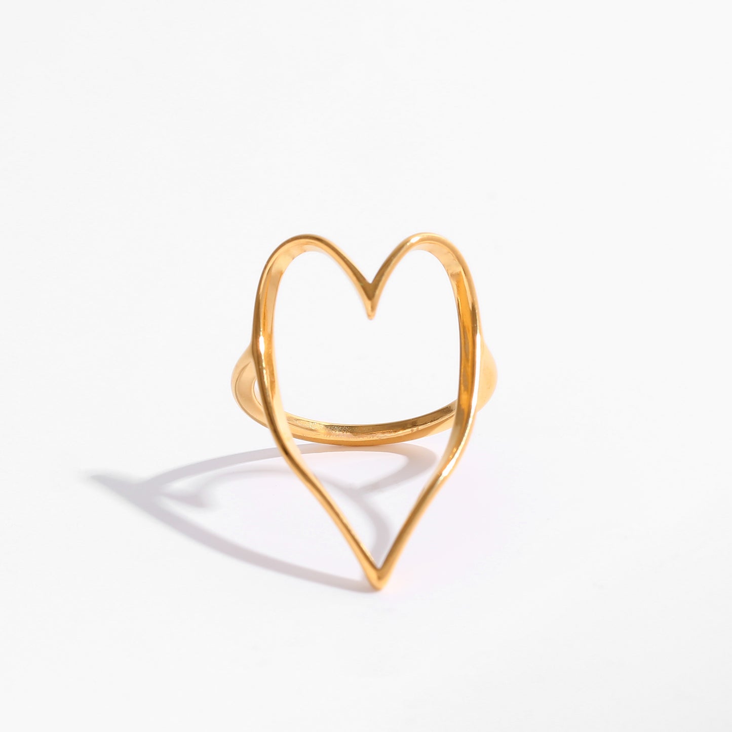 18K Gold Plated Big Heart Rings