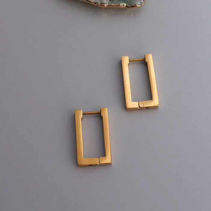 18K Gold Plated Geometric Square Earrings