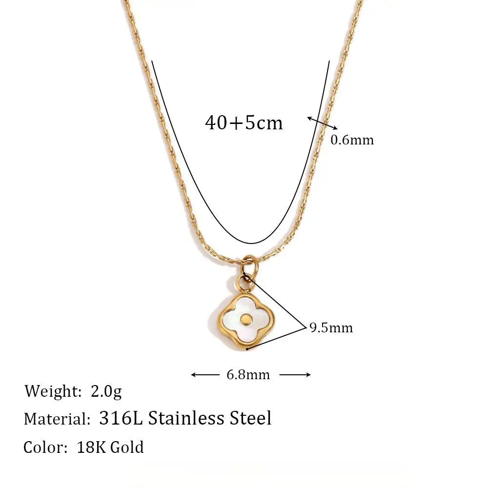 18K Gold Plated Super Dainty Clover Charm Necklace