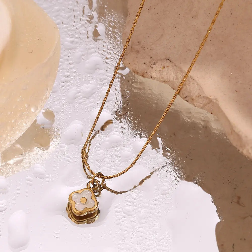 18K Gold Plated Super Dainty Clover Charm Necklace