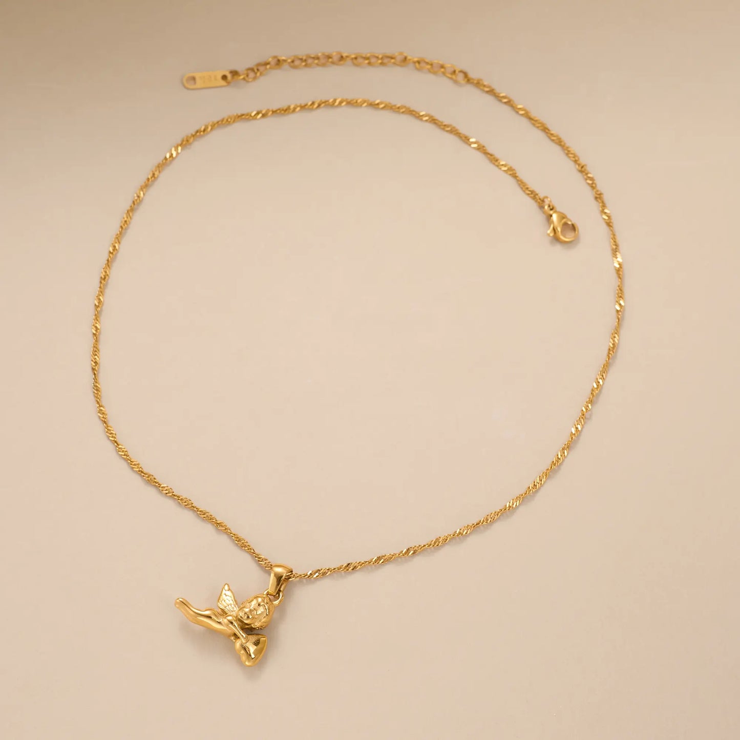 18KGP Cupid Angel Pendant Necklace
