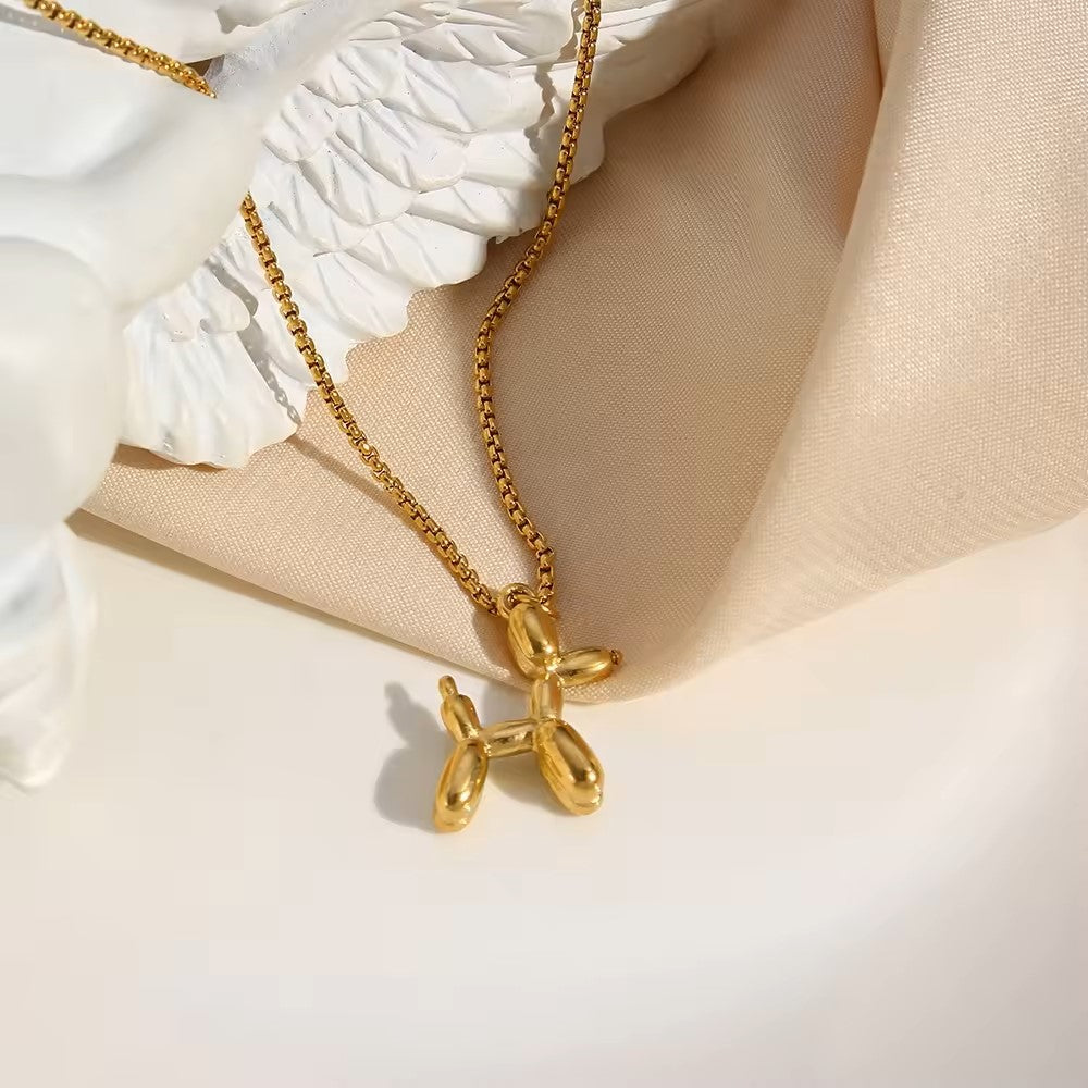 18K Gold Plated Teddy Bear / Puppy Pendant Necklace