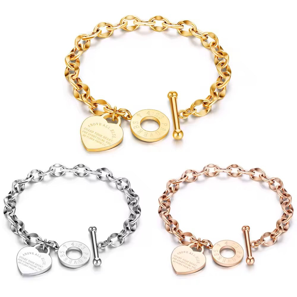 18K Gold Plated Heart Guard Bracelet