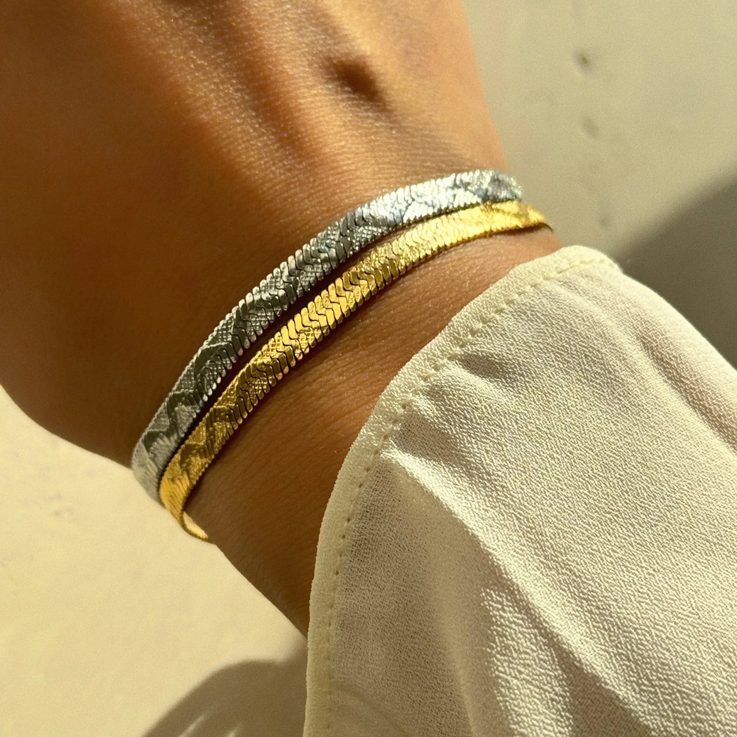 18k Gold Plated Vintage Embossed Flat Bracelet