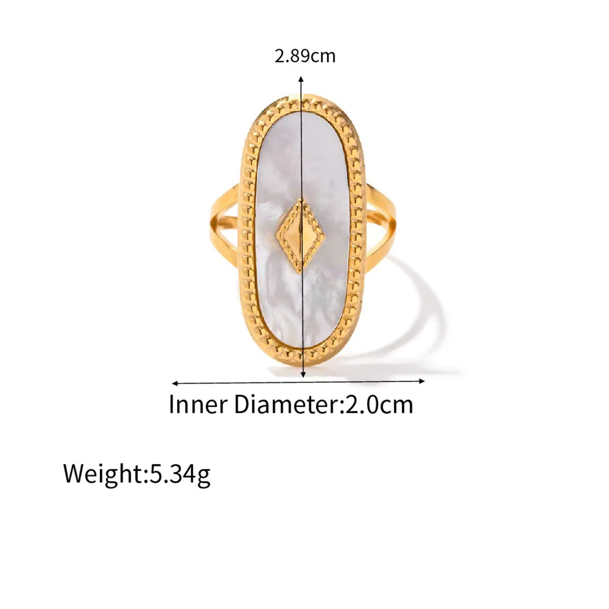 18K Gold Plated Natural Stone Retro Ring (Adjustable)