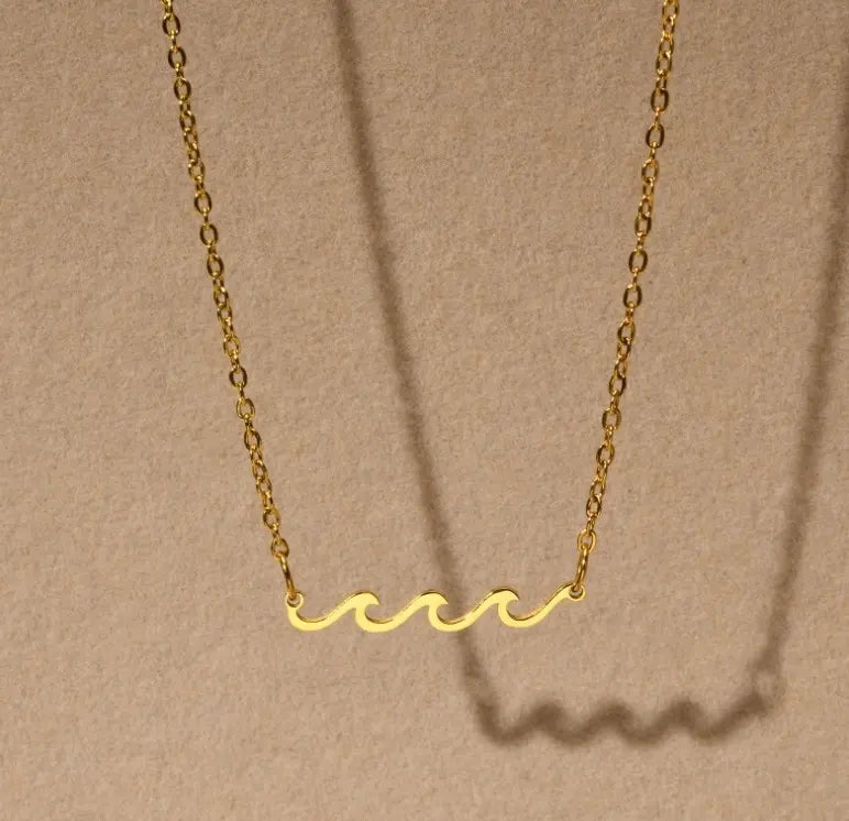 18K Gold Plated Wave Shaped Necklace