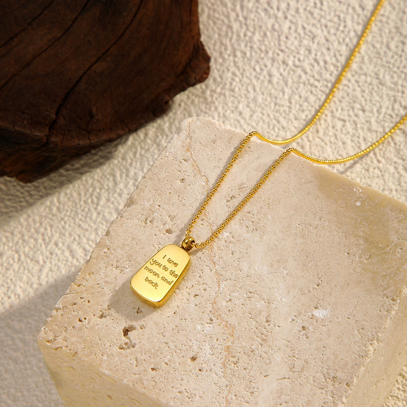 18 Gold Plated "ILoveYouToTheMoonAndBack" Necklace