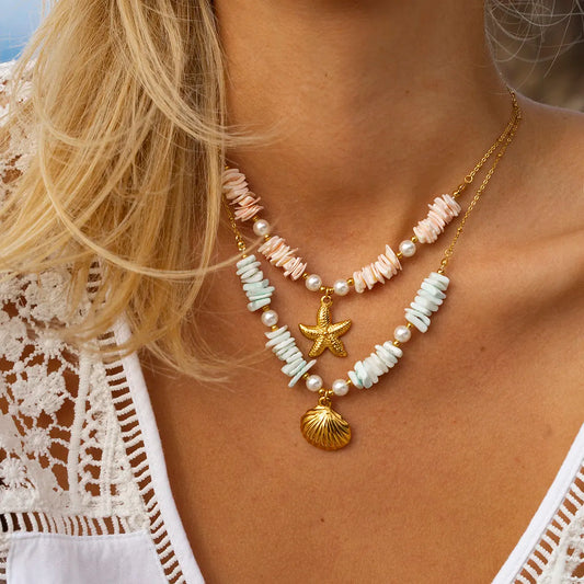 18K Gold Plated Ocean Charm Necklace