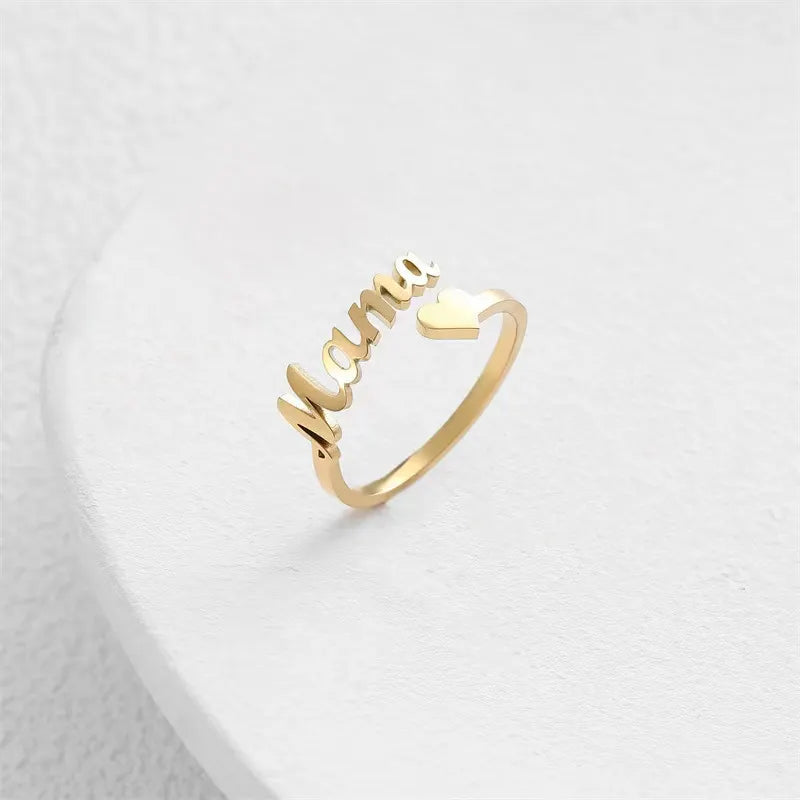 18K Gold Plated Mama Heart Ring