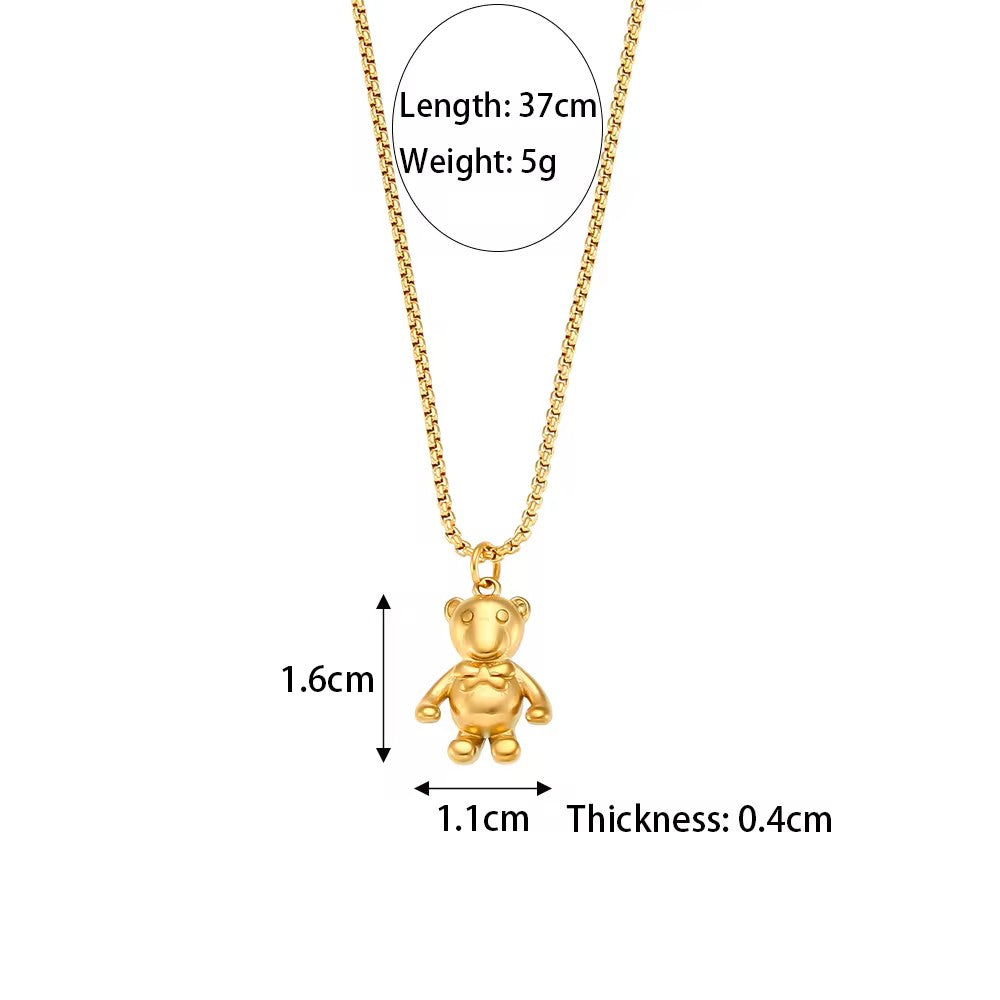 18K Gold Plated Teddy Bear / Puppy Pendant Necklace