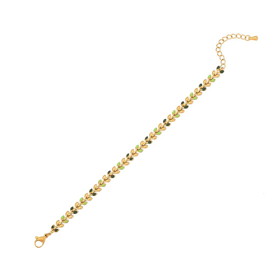 18K Gold Plated Oil-Drip Olive Leaf Bracelet