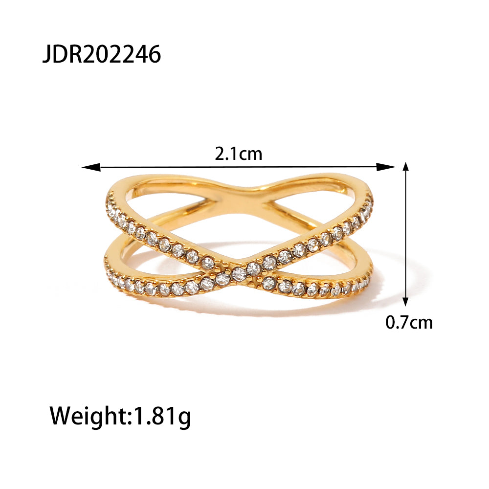 18K Gold Plated Two Circle Ring