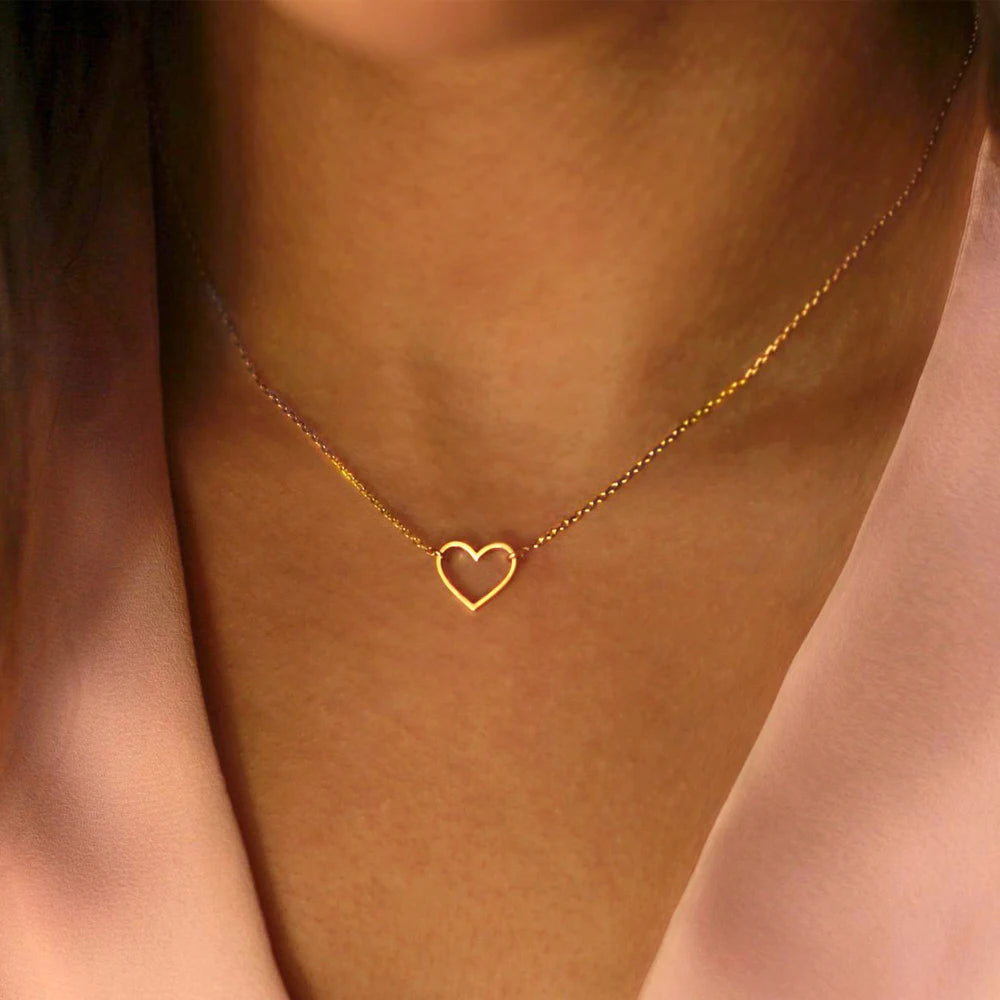18k Gold Plated Dainty Heart Pendant Necklace