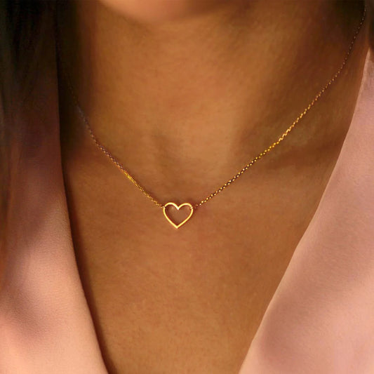 18k Gold Plated Dainty Heart Pendant Necklace