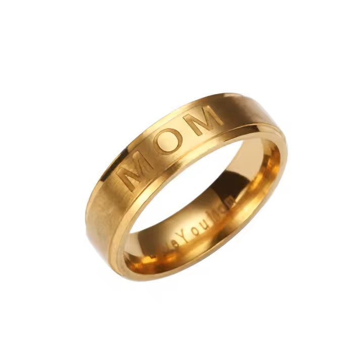 18K Gold Plated Mom/LoveYouMom Ring