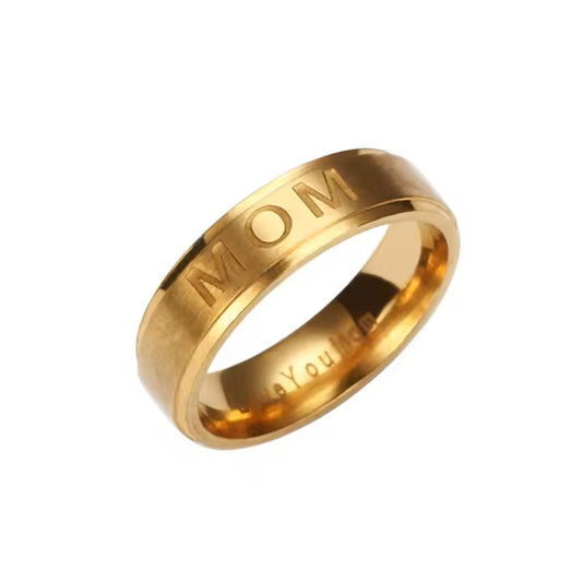 18K Gold Plated Mom/LoveYouMom Ring