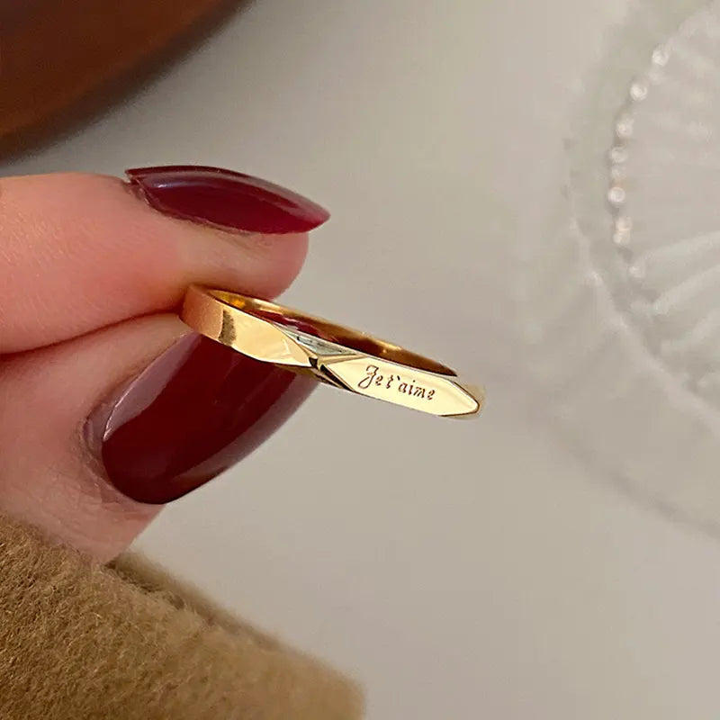 18k Gold Plated French "I Love You" Ring