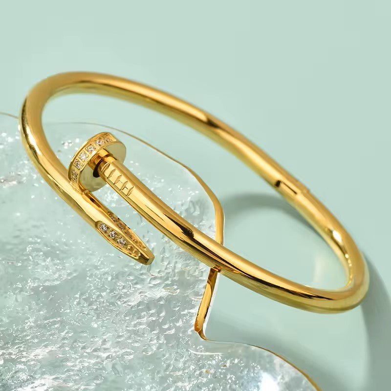 18K Gold Plated Nail Cuff Bangle
