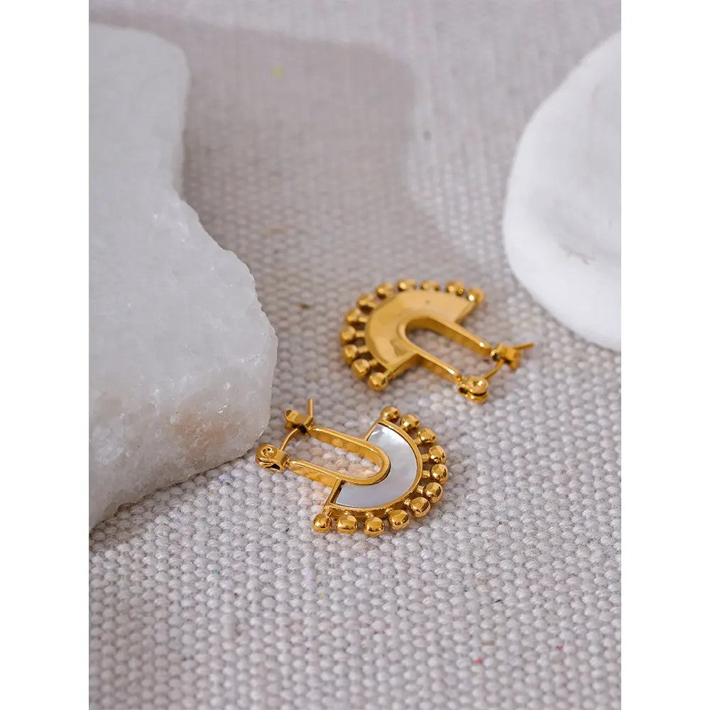 18K Gold Plated Shell-Fan Earring