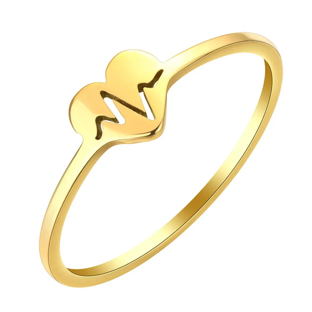 18K Gold Plated Heartbeat Ring