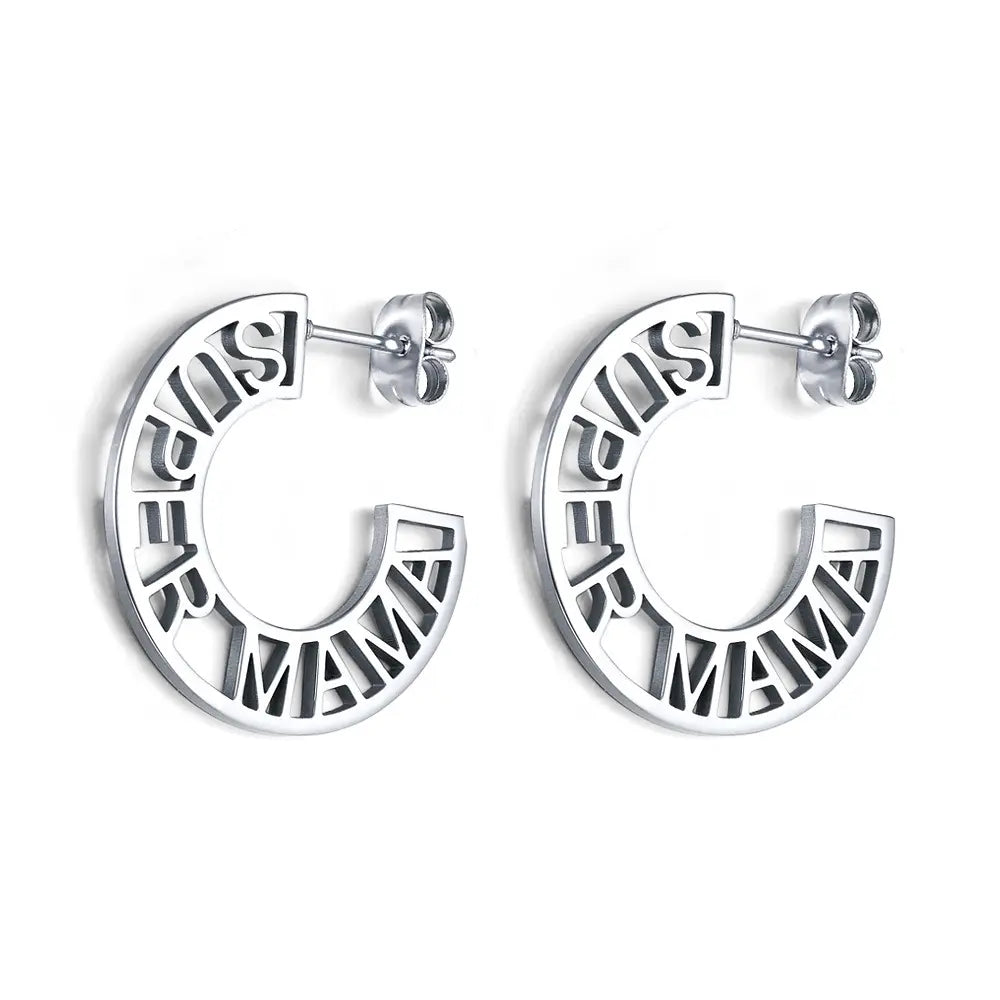 18K Gold Plated SUPER-MAMA Earrings