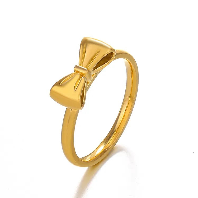 18K Gold Plate Minimalist Bow Ring