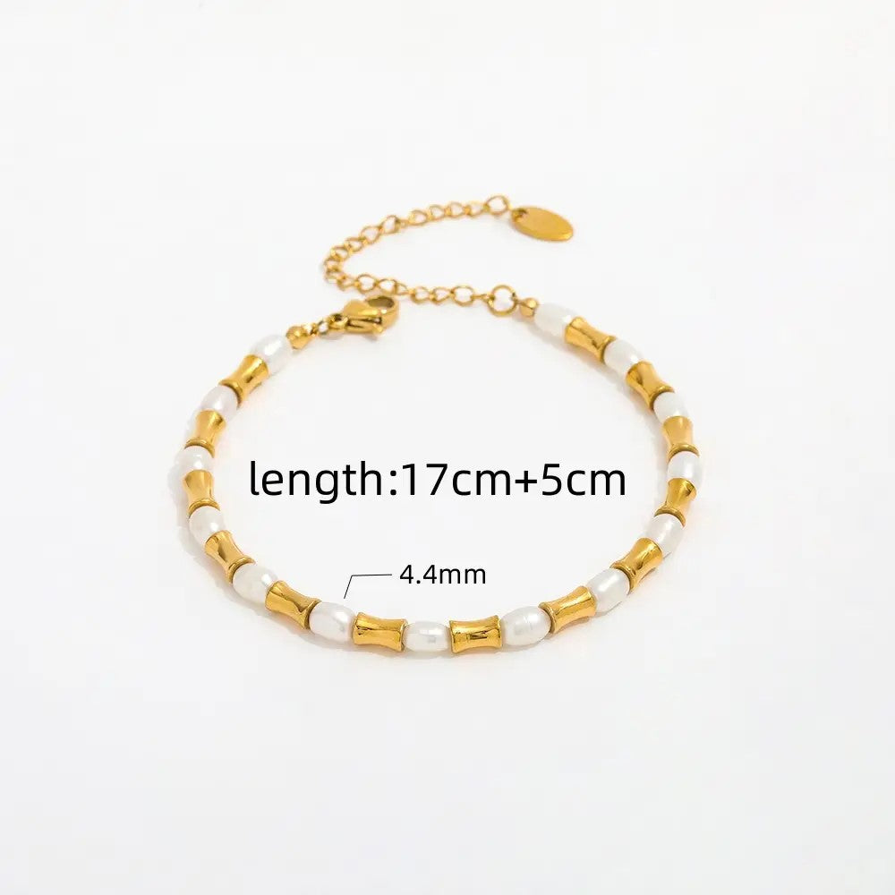18K Gold Plated Slim Waist Mixed Bracelet