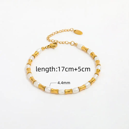 18K Gold Plated Slim Waist Mixed Bracelet