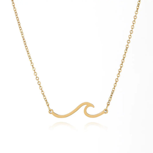 18KGP Wave Pendant Necklace