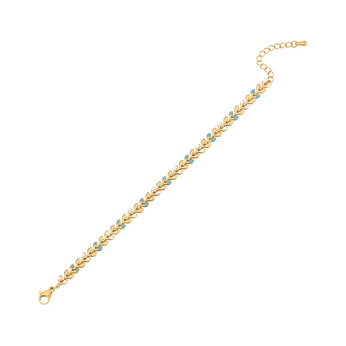 18K Gold Plated Oil-Drip Olive Leaf Bracelet