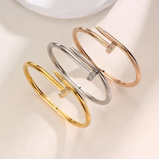 18K Gold Plated Nail Cuff Bangle