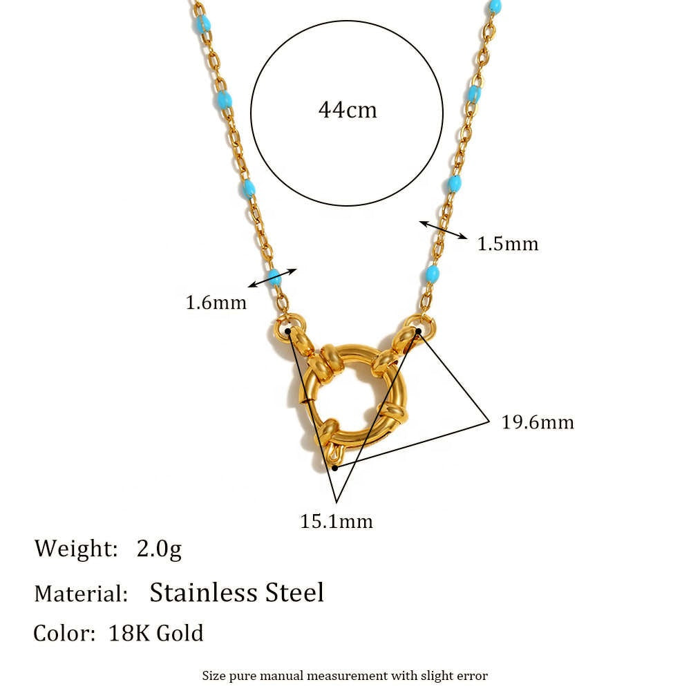 18K Gold Plated Oil Drop Clasp Necklace