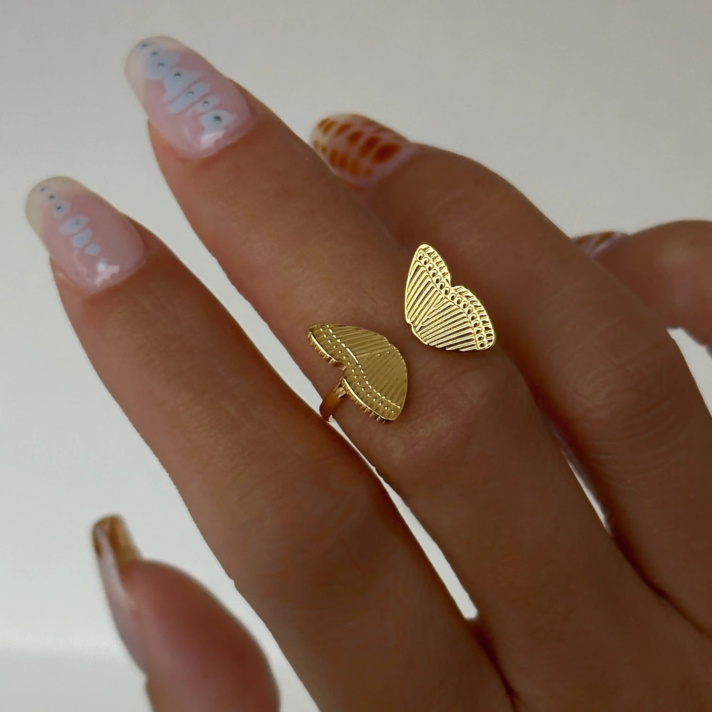 18K Gold Plated Butterfly Wings Ring