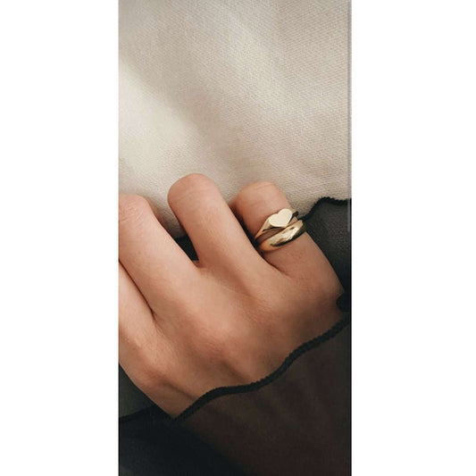 18K Gold Plated Heart Shape Ring