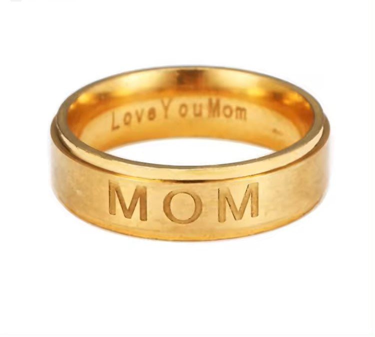 18K Gold Plated Mom/LoveYouMom Ring