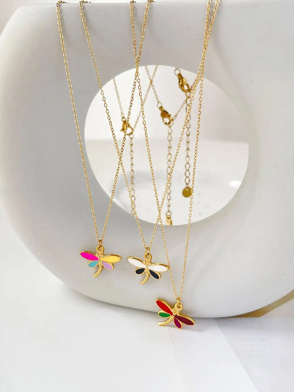 18K Gold Plated Dragonfly Pendant Necklace