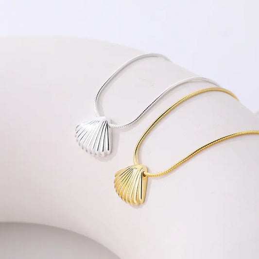 18K Gold Plated Scalloped Shell Necklace