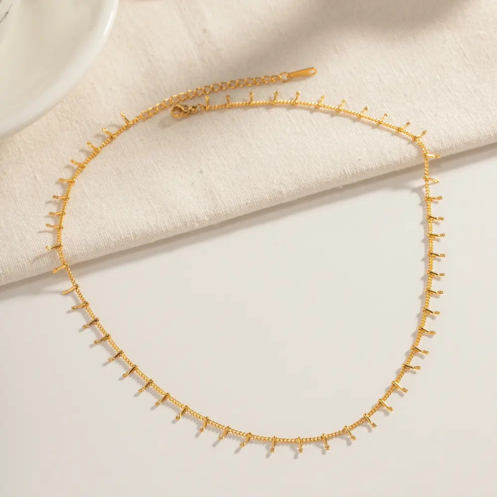 18K Gold Plated Spiky Choker Necklace