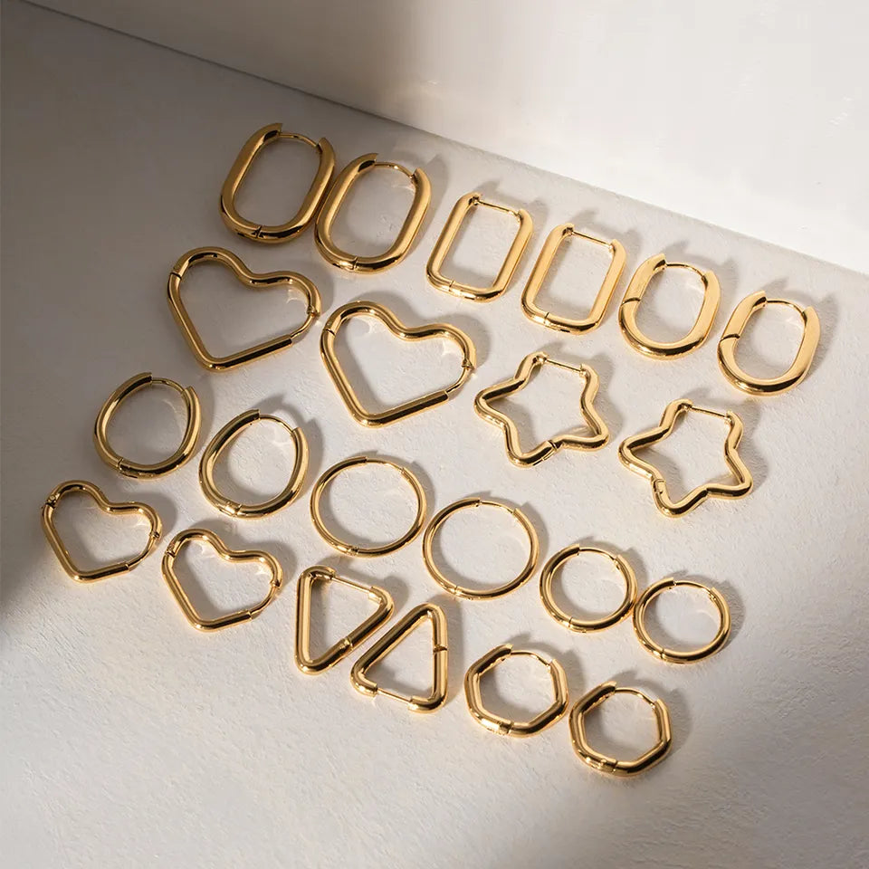 18K Gold Plated STAR Hoop Earringl