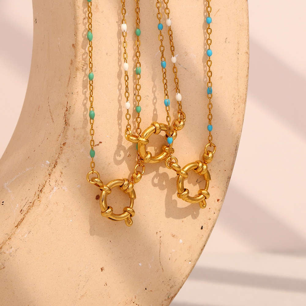 18K Gold Plated Oil Drop Clasp Necklace