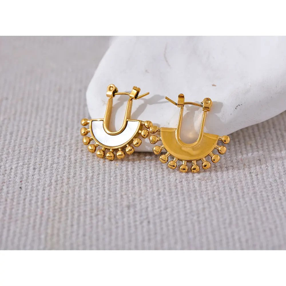 18K Gold Plated Shell-Fan Earring