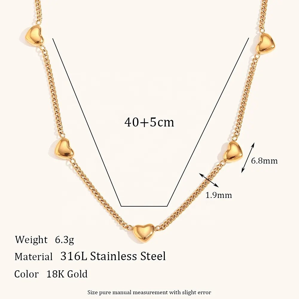 18K Gold Plated Heart Charm Necklace