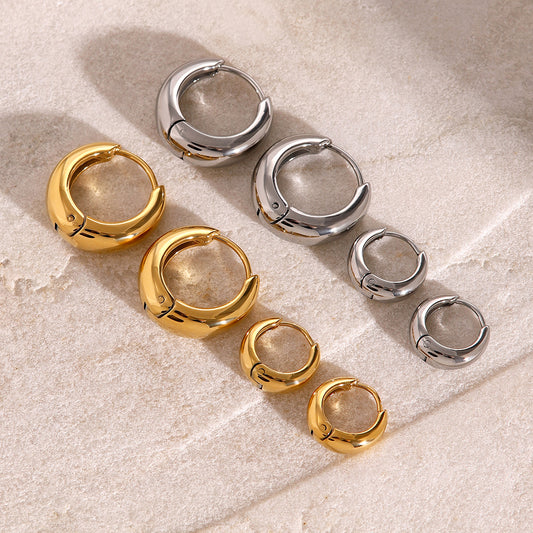 18K Gold Plated Geometric Huggie Hoop
