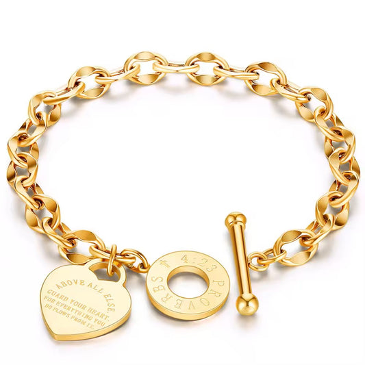 18K Gold Plated Heart Guard Bracelet