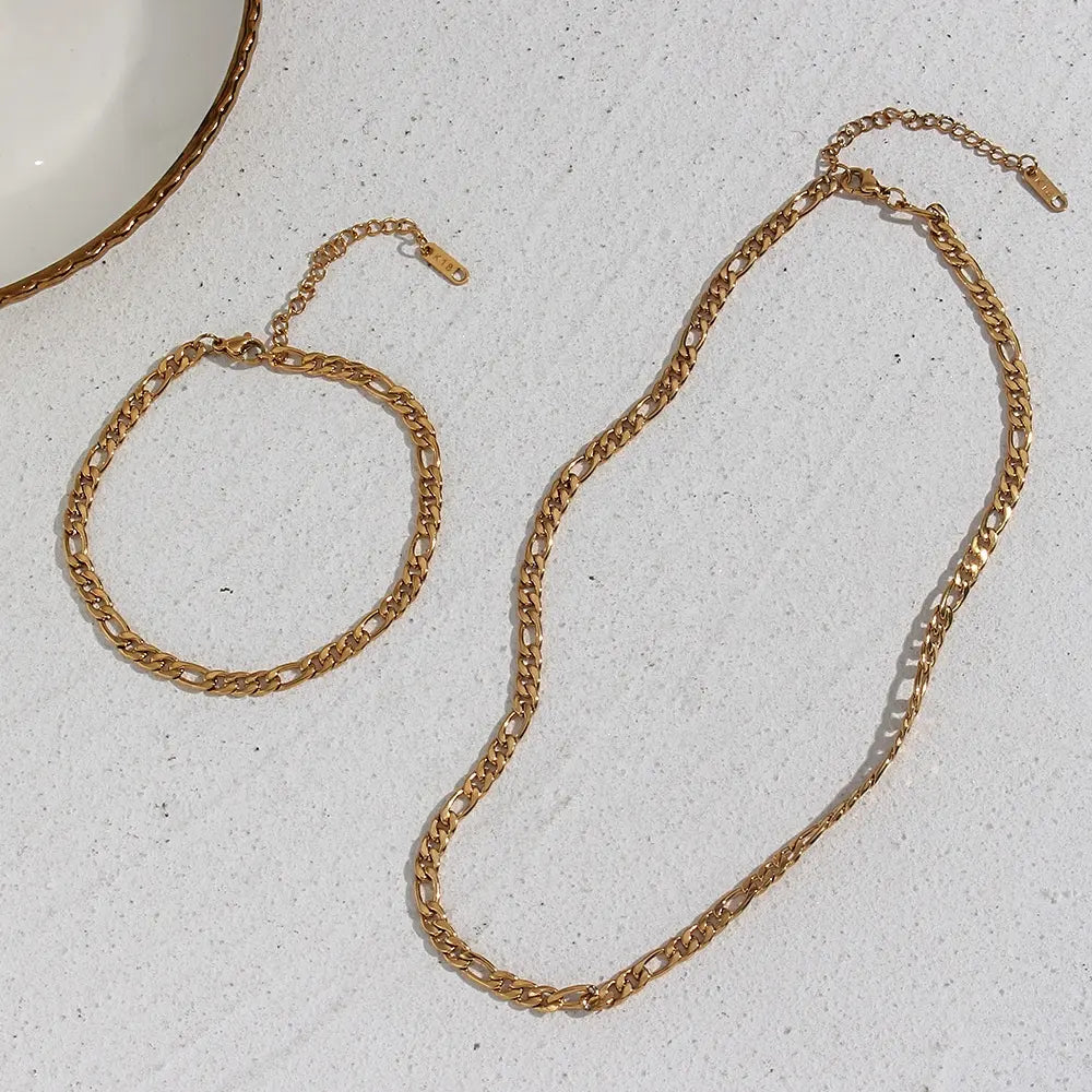 18K Gold Plated Figaro Link Chain