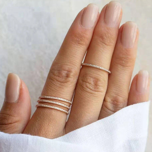 18K Gold Plated Thin Eternity CZ Band